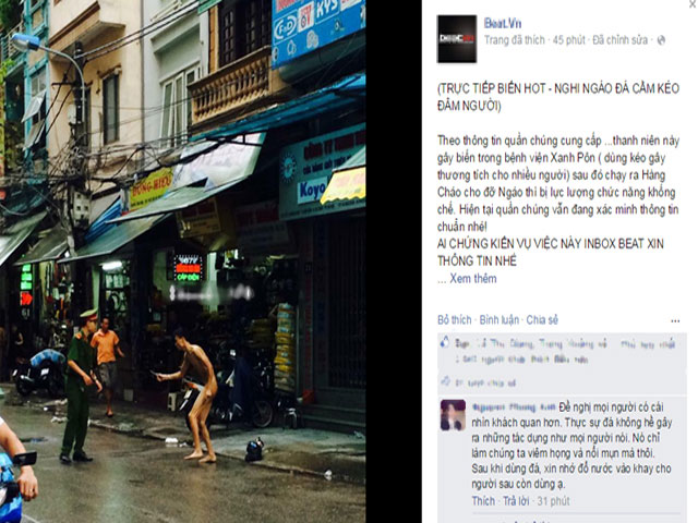 Tin tức trong ngày - Thực hư người đàn ông khỏa thân giữa phố đâm nhiều người