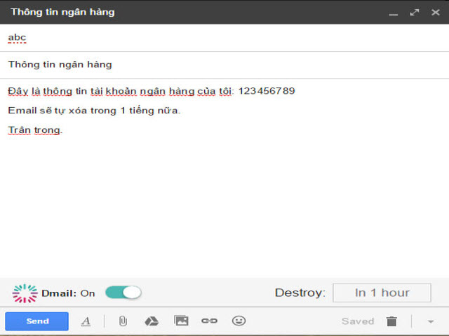 Công nghệ thông tin - Gửi email có khả năng tự hủy với Dmail
