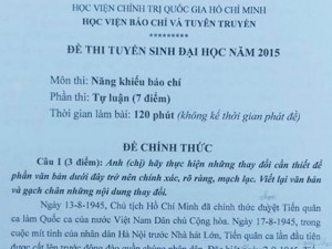 Tin tức trong ngày - Đề thi khiến nhà báo &quot;khóc thét&quot;: Thi năng khiếu phải khó!