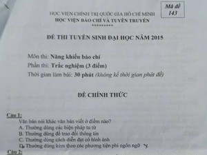 Giáo dục - du học - Nhà báo “khóc thét” vì đề thi vào HV Báo chí-Tuyên truyền