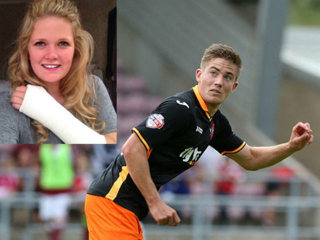 Bóng đá - Sút trượt cầu môn, sao bóng đá khiến bạn gái gãy tay