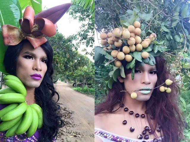 Bạn trẻ - Cuộc sống - Dân mạng "điên đảo" vì anh chàng tạo dáng với rau quả