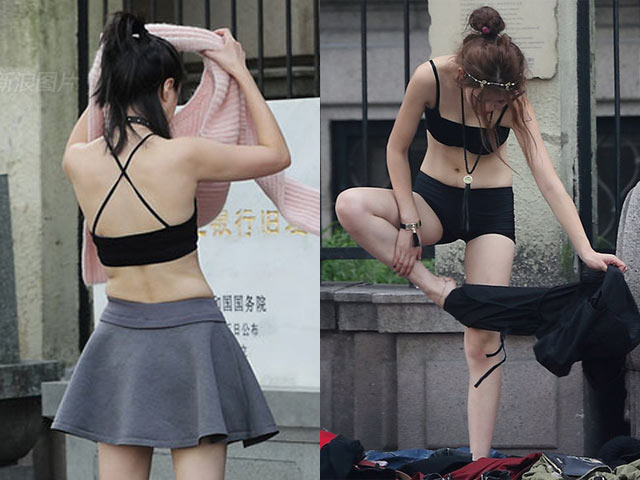 Bạn trẻ - Cuộc sống - Nhóm gái xinh bị "ném đá" vì thay quần áo trên phố