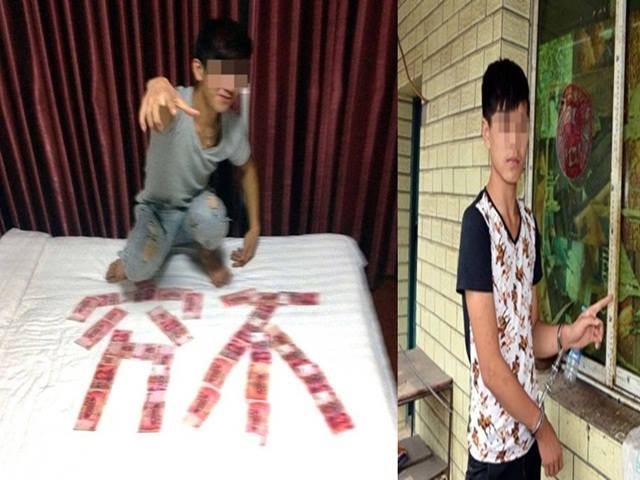 Bạn trẻ - Cuộc sống - Thanh niên bị "sờ gáy" vì chụp ảnh bên đống tiền trộm được