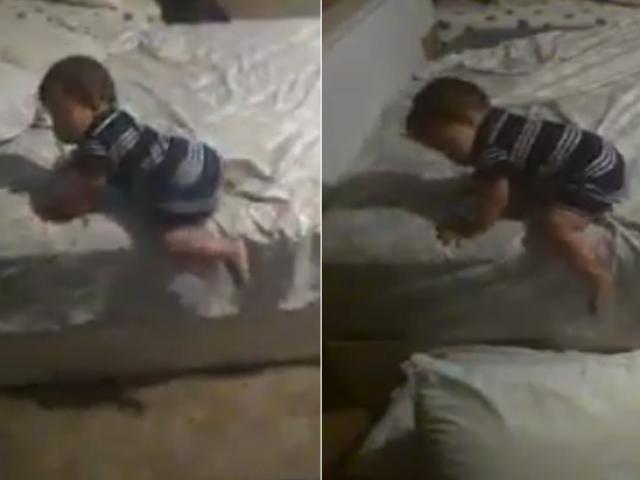 Bạn trẻ - Cuộc sống - Clip: Màn "tẩu thoát" trên giường của cậu bé "thiên tài"