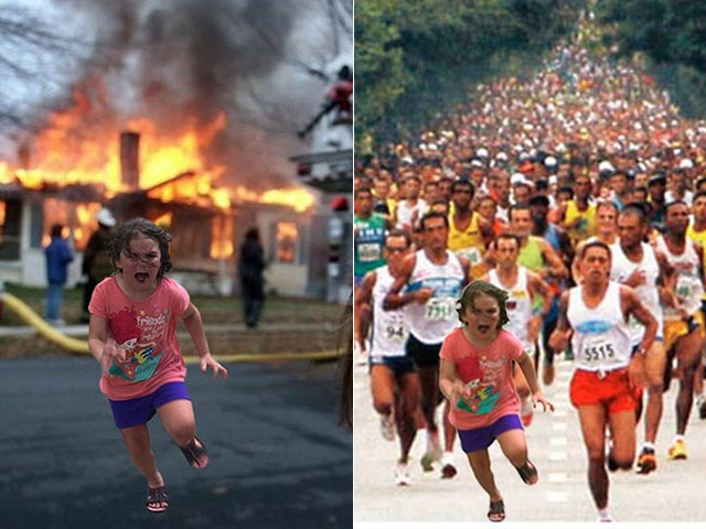 Tranh vui - Em bé sợ công trở thành trào lưu chế của dân mạng