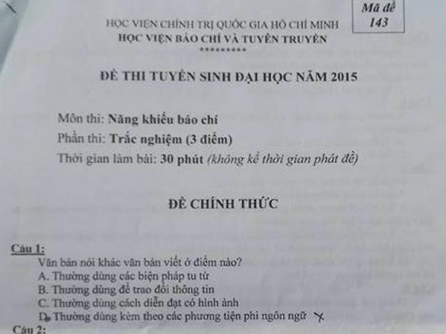 Giáo dục - du học - Đề thi năng khiếu vào HV Báo chí Tuyên truyền năm 2016 thế nào?