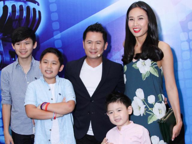 Ca nhạc - MTV - Bạn gái hoa hậu đưa các con Bằng Kiều đi cổ vũ bố