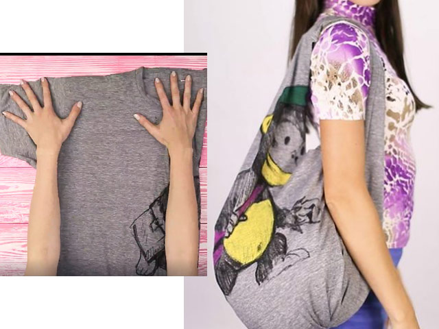 Bí quyết mặc đẹp - 5 phút biến áo phông cũ thành túi xách dễ thương