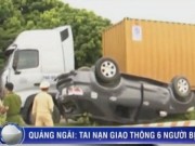 Tai nạn giao thông - Clip: Ôtô lật ngửa sau va chạm, 6 người bị thương