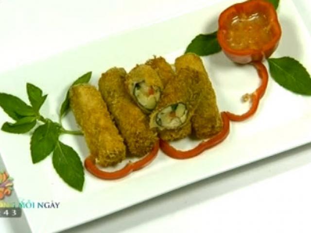 Ẩm thực - Cùng chuyên gia làm món chay chả giò trái cây rong biển