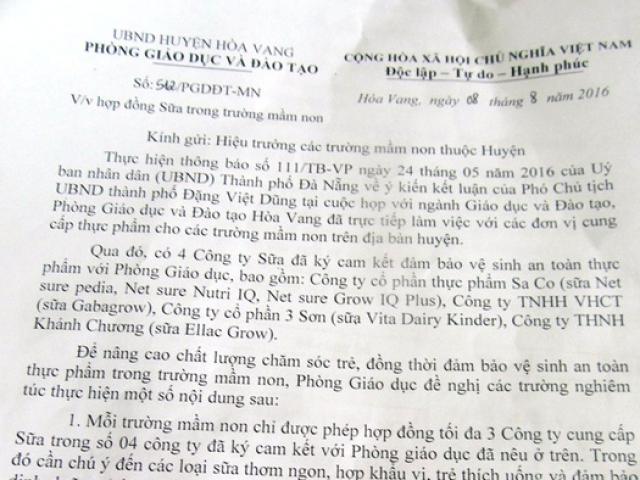 Tin tức trong ngày - Ép trường mầm non chỉ dùng sữa do phòng ký kết