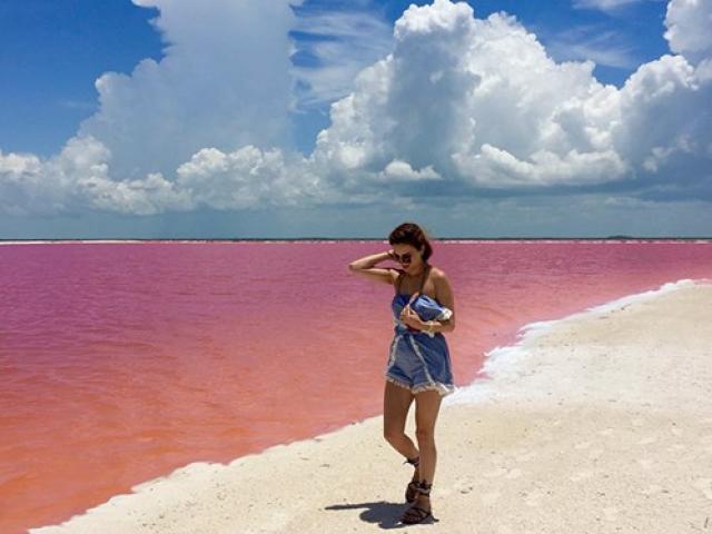 Du lịch - Vẻ đẹp siêu thực của hồ nước hồng có "1-0-2" ở Mexico