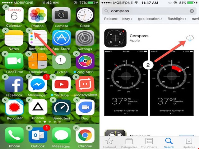 Công nghệ thông tin - Cách xóa các ứng dụng gốc khỏi màn hình iPhone
