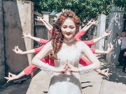 Bạn trẻ - Cuộc sống - Cô dâu xinh đẹp cùng đội bạn thân bê tráp &quot;lầy lội&quot; gây sốt