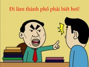 Tranh vui - Truyện tranh: Đi làm thành phố phải biết... bơi