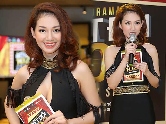 Phim - Quỳnh Chi liên tục che chắn vòng 1 vì diện đồ cắt xẻ quá bạo tay