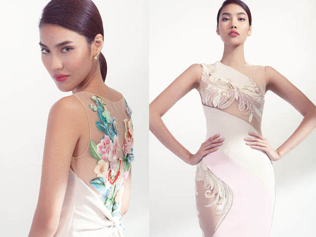Người mẫu - Hoa hậu - Lan Khuê hóa nữ thần mùa hạ với váy xuyên thấu thêu hoa