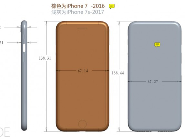 iPhone 7s dùng kính ốp lưng, dày hơn iPhone 7