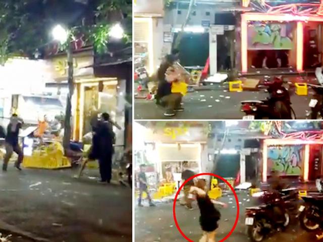Pháp luật - Clip: Cô gái hùng hổ cùng nhóm thanh niên tấn công quán bar