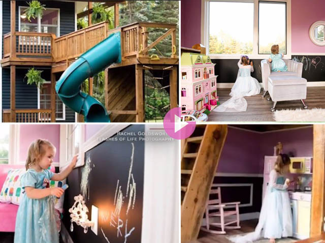 Bạn trẻ - Cuộc sống - Ông bố "soái ca" xây nhà 2 tầng đẹp lung linh cho con gái chơi