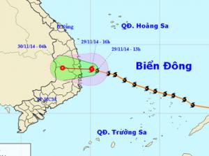Tin tức Sony - Bão số 4 chỉ còn cách bờ biển Bình Định–Phú Yên 100km