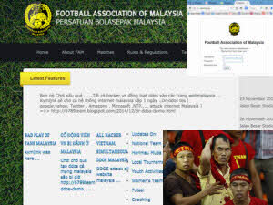 Công nghệ thông tin - Website của Liên đoàn bóng đá Malaysia bị hacker kiểm soát