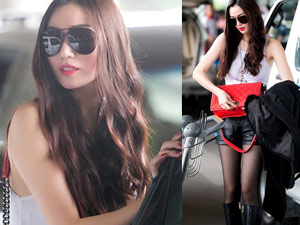 Phim - Khánh My khoe eo thon, chân nuột ở sân bay