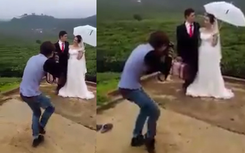Chàng “phó nháy” vừa nhảy vừa chụp ảnh cưới