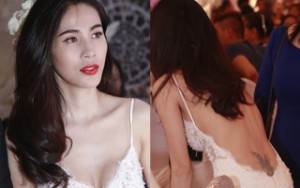 Ca nhạc - MTV - Thủy Tiên lộ hình xăm nhạy cảm khi diện váy cưới sexy