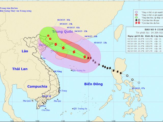 Tin thời tiết - Đường đi của bão số 4 rất phức tạp