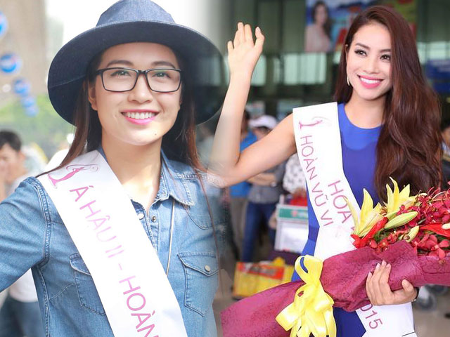 Bí quyết mặc đẹp - Thời trang sân bay trẻ trung của top 3 HH Hoàn vũ VN