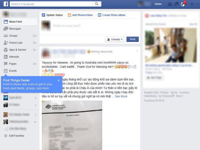 Công nghệ thông tin - Facebook của người dùng Việt Nam đổi giao diện