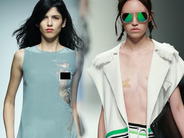 Xu hướng thời trang - Váy rách, băng dính dán ngực lên sàn diễn Thượng Hải