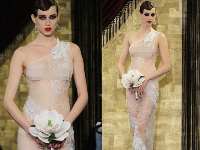 Bí quyết mặc đẹp - Nín thở ngắm cô dâu mặc váy cưới "mỏng như không"