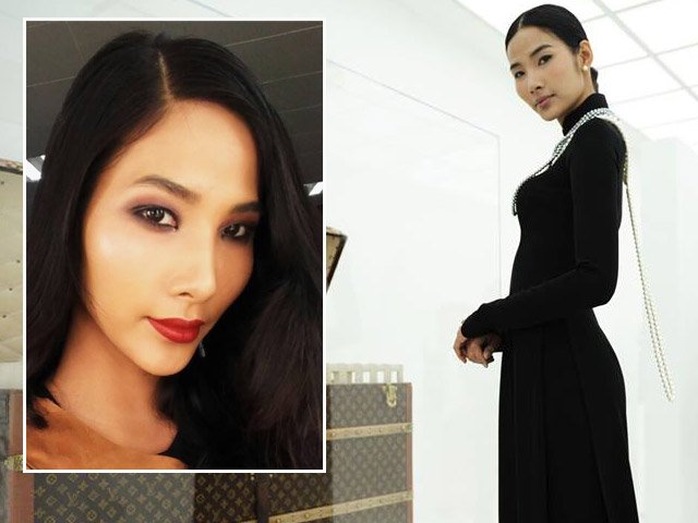 Người mẫu - Hoa hậu - Hoàng Thùy mặc áo dài đến triển lãm Louis Vuitton