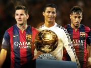 Bóng đá - Danh sách QBV FIFA 2015: Messi, CR7 dè chừng Neymar