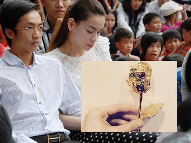 Người mẫu - Hoa hậu - Hồ Ngọc Hà "đáp trả" người cũ bằng hoa hồng vàng khối