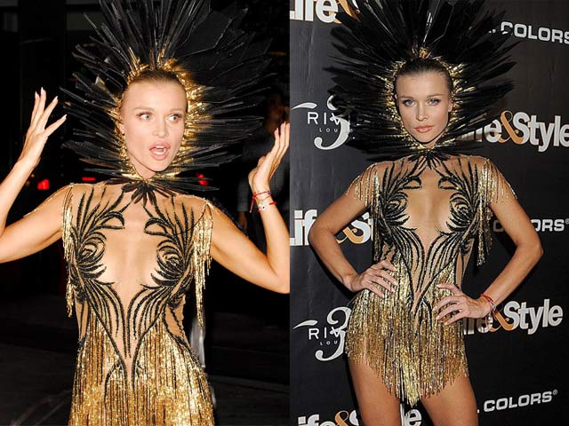 Thời trang - Chân dài 36 tuổi nổi nhất Halloween với váy mỏng tang