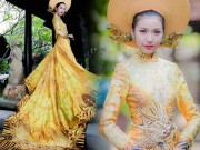 Váy - Đầm - Váy hot nhất tuần: Áo dài đính rồng 1m2 của Thúy Vân