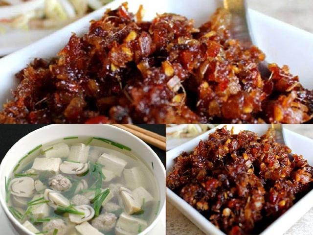 Ẩm thực - Thịt kho mắm ruốc, canh hẹ nấu đậu hút cơm ngày lạnh