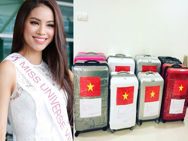 Phạm Hương mang 8 va li hành lý đến Hoa hậu Hoàn vũ