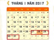 Tin tức trong ngày - Chưa chốt phương án nghỉ Tết Nguyên đán 2017