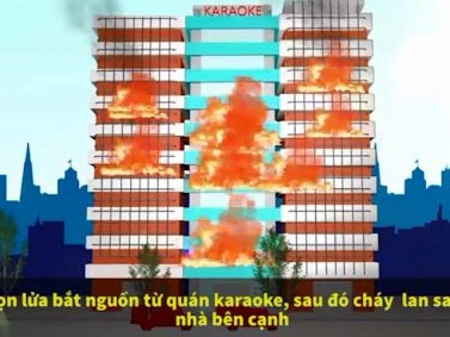 [Mô phỏng 3D] Toàn cảnh vụ cháy quán karaoke 13 người chết