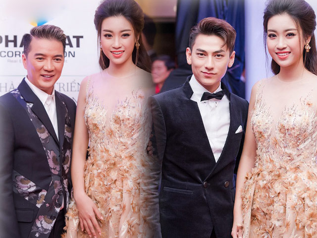 Người mẫu - Hoa hậu - Hoa hậu Mỹ Linh tươi rói khi Mr Đàm, Isaac "ôm eo"