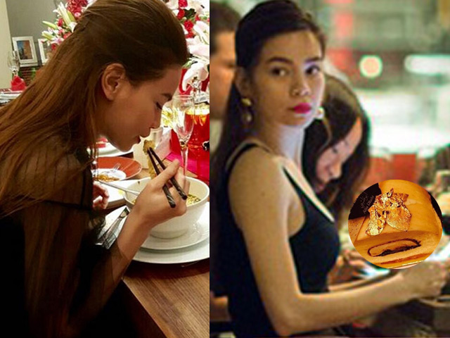 Người mẫu - Hoa hậu - Choáng với những bữa ăn đời thực có khi "dát vàng" của Hà Hồ