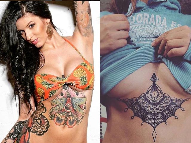 Làm đẹp - Mốt áo siêu ngắn giúp trào lưu xăm ngực nở rộ