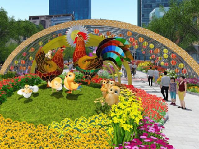 Tin tức trong ngày - Linh vật đường hoa Tết Đinh Dậu sẽ có chiều cao "khủng"