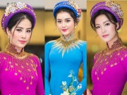 Thời trang - Huyền My e ấp với áo dài, đẹp lấn át cả dàn mỹ nhân Việt