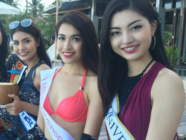 Người mẫu - Hoa hậu - Lệ Hằng tự tin đọ sắc bikini bên đối thủ Miss Universe